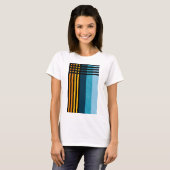 Orange Yellow Blue Black Stripes Name Custom T-Shirt (Vorne ganz)