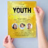 Orange Yellow Bokeh Youth Fellowship Church Flyer (Hand)