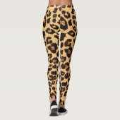 Orange Yellow Brown Black Leopard Animal Print Leggings (Rückseite)