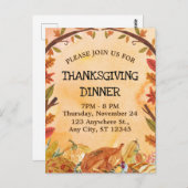 Orange Yellow Brown Erntedank Dinner Postkarte (Vorne/Hinten)
