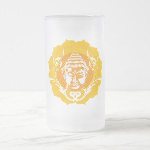 Orange & Yellow Buddha Mattglas Bierglas