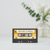 Orange/Yellow Cassette Tape Music DJ Visitenkarte (Stehend Vorderseite)