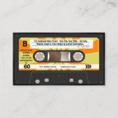 Orange/Yellow Cassette Tape Music DJ Visitenkarte (Rückseite)