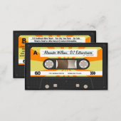 Orange/Yellow Cassette Tape Music DJ Visitenkarte (Vorne/Hinten)