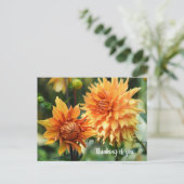 Orange & Yellow Dahlia Blume im Wisley Gardens Postkarte (Stehend Vorderseite)