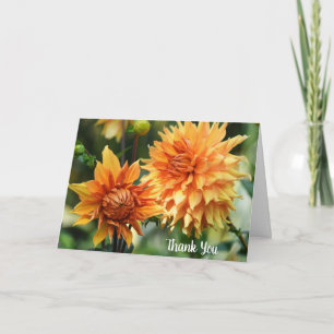 Orange & Yellow Dahlia Blume Vielen Dank Karte