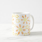 Orange Yellow Daisy Blume Aquarellmuster Kaffeetasse (VorderseiteRechts)