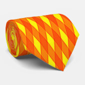 Orange Yellow Diamond Pattern Krawatte (Gerollt)