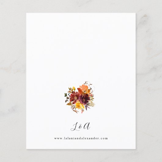 Orange & Yellow Fall Blumenzwiebelflora Flyer (Hinten)