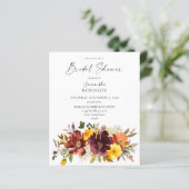 Orange & Yellow Fall Floral Brautparty (Stehend Vorderseite)