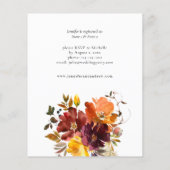 Orange & Yellow Fall Floral Brautparty (Rückseite)