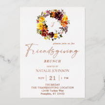 Orange & Yellow Floral Friendsgiving Wreath