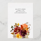 Orange & Yellow Floral Friendsgiving Wreath Folieneinladung (Rückseite)