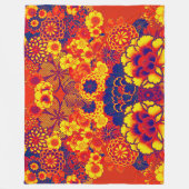 ORANGE YELLOW FLOWERS Peony, Rose Japanisches Blum Fleecedecke (Vorderseite)