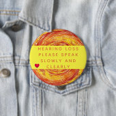 Orange Yellow Geometric Heart Loss 4 Zoll Button (Beispiel)