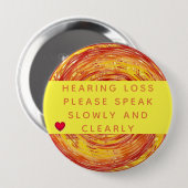 Orange Yellow Geometric Heart Loss 4 Zoll Button (Vorne & Hinten)