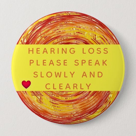 Orange Yellow Geometric Heart Loss 4 Zoll Button (Vorderseite)