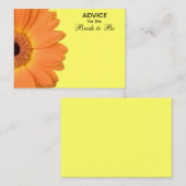 Orange & Yellow Gerber Daisy Advice for the Bride Hinweiskarte (Vorne/Hinten)