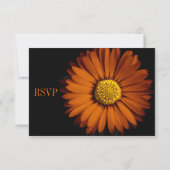 Orange Yellow Gerber Daisy Blume Wedding RSVP Karte (Rückseite)