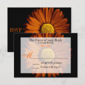 Orange Yellow Gerber Daisy Blume Wedding RSVP Karte (Vorne/Hinten)