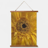 Orange Yellow Gerbera Blume Closeup Fotografie Wandteppich Mit Holzrahmen (Vorderseite)