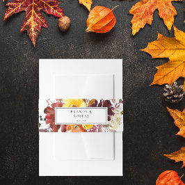 Orange & Yellow Gold Fall Floral 5 Einladungsbanderole