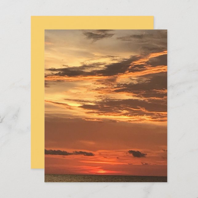 Orange Yellow Gold Sunset Scrapbook Paper Sheet (Vorne/Hinten)