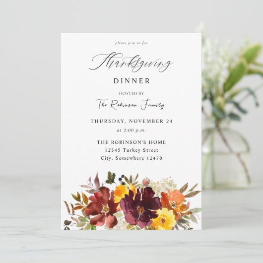 Orange & Yellow Goldfall Erntedank Einladung (Stehend Vorderseite)