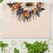 Orange Yellow Gray Blume Bouquet Geschirrtuch (Gefaltet)