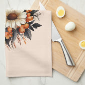 Orange Yellow Gray Blume Bouquet Geschirrtuch (Viertel Falte)