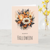 Orange Yellow Gray Blume Bouquet Halloween Karte (Gelbe Blume)