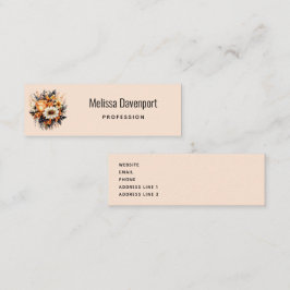 Orange Yellow Gray Blume Bouquet Mini Visitenkarte