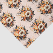 Orange Yellow Gray Blume Bouquet Pattern Seidenpapier (Ausschnitt)