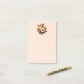 Orange Yellow Gray Blume Bouquet Post-it Klebezettel (Auf Schreibtisch)