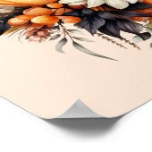 Orange Yellow Gray Blume Bouquet Poster (Ecke)
