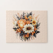 Orange Yellow Gray Blume Bouquet Puzzle (Horizontal)