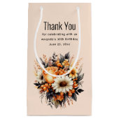 Orange Yellow Gray Blume Bouquet Vielen Dank Kleine Geschenktüte (Vorderseite)