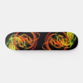 Orange Yellow Green Abstrakt Wirbel Skateboard Dec (Horizontal)