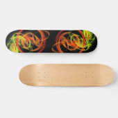 Orange Yellow Green Abstrakt Wirbel Skateboard Dec (Horizontal)