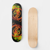 Orange Yellow Green Abstrakt Wirbel Skateboard Dec (Vorderseite)