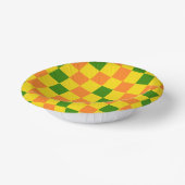 Orange Yellow Green Checkered Pattern Design  Pappteller (Gewinkelt)