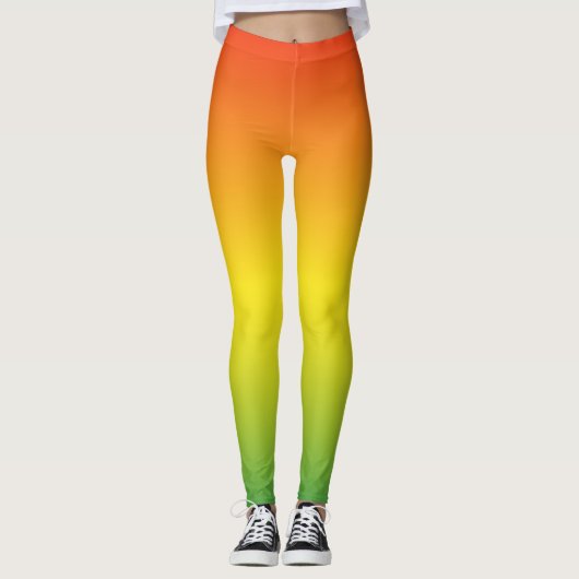 Orange Yellow Green Modern Ombre Leggings (Vorderseite)