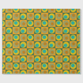 Orange Yellow GreenSquare Dot Geometric Gemustert Geschenkpapier (Flach)