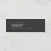 Orange Yellow Grey Monogram Modern Business Card Mini Visitenkarte (Rückseite)