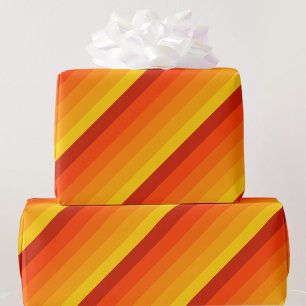 Orange Yellow Happy Birthday Giftwrap Name hinzufü Geschenkpapier