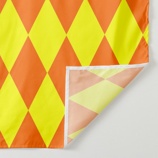 Orange Yellow Harlequin Checkered Design  Stoff