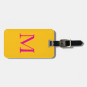 Orange Yellow Hot Pink Monogramme Geschenk für ein Gepäckanhänger (Vorderseite horizontal)