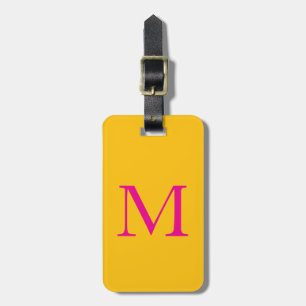 Orange Yellow Hot Pink Monogramme Geschenk für ein Gepäckanhänger