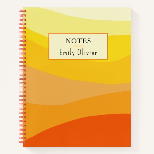 Orange Yellow Journal Notes personalisieren Notizblock (Vorderseite)