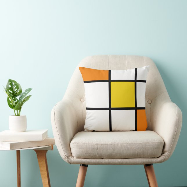 Orange Yellow Mondrian Style Kissen (Stuhl )